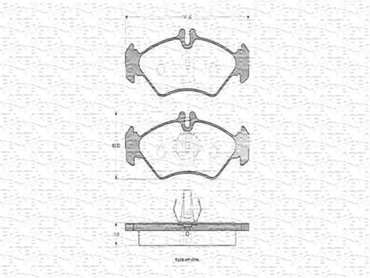 MAGNETI MARELLI stabdžių trinkelių rinkinys, diskinis stabdys 430216170396